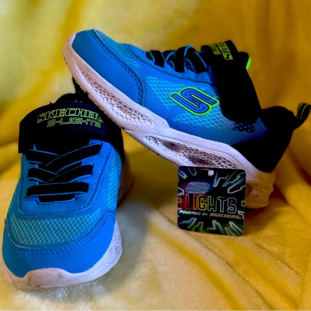 Skechers S-Lights Kids Sneakers - Blue and Black